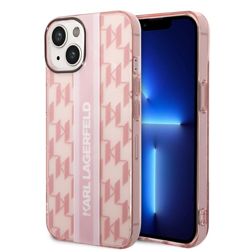 Apple iPhone 14 Plus Karl Lagerfeld Monogram Vertical Stripe futrola (Ružičasta) – KLHCP14MHKLSPCP