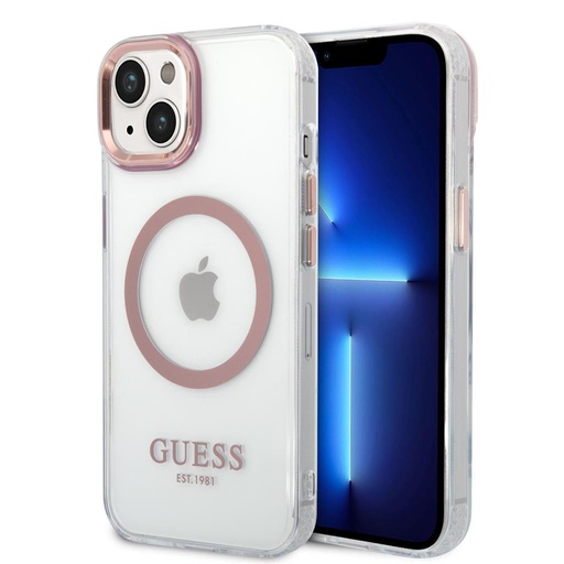 Apple iPhone 14 Guess proziran MagSafe futrola (Ružičasta) – GUHMP14SHTRMP