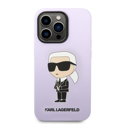 Apple iPhone 14 Pro Max Karl Lagerfeld Liquid Silicone Ikoničan NFT futrola (Ljubičasta) – KLHCP14XSNIKBCU