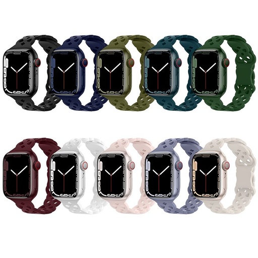 Apple Watch 42 / 44 / 45 / 49 mm Hoco WA09 rhombus fleksibilan remen crna