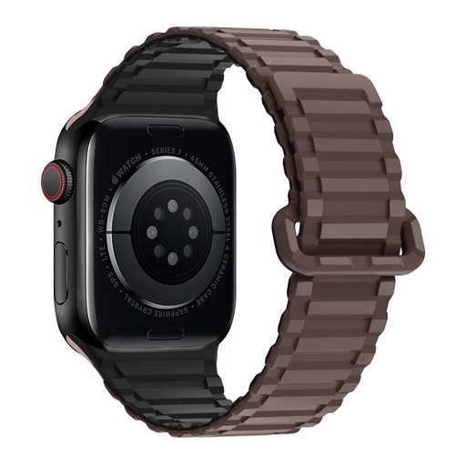 Apple Watch 42 / 44 / 45 / 49 mm Hoco WA06 fleksibilan magnetski silikonski remen kava crna