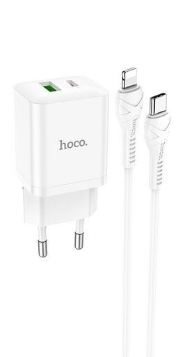Hoco N28 mrežni brzi punjač (QC + PD priključak), PD lightning kabel, bijela