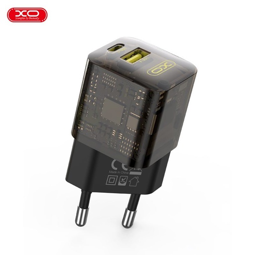 XO CE05 PD 30W brzi punjač (Smeđa) – QC 3.0 18W, USB-A + USB-C priključak