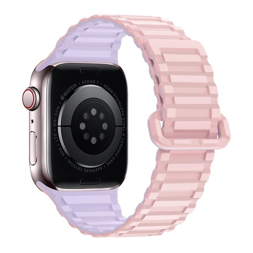 Apple Watch 42 / 44 / 45 / 49 mm Hoco WA06 fleksibilan magnetski silikonski remen ljubičasta