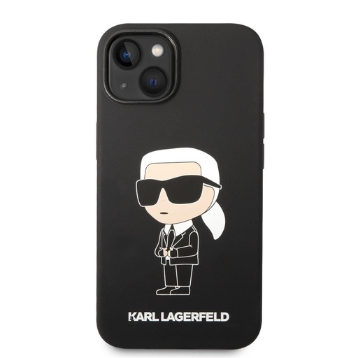 Apple iPhone 14 Karl Lagerfeld Liquid Silicone Ikoničan NFT futrola (Crna) – KLHCP14SSNIKBCK
