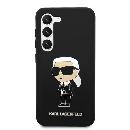 Samsung Galaxy S23 Karl Lagerfeld Liquid Silicone Ikoničan NFT futrola (Crna) – KLHCS23SSNIKBCK
