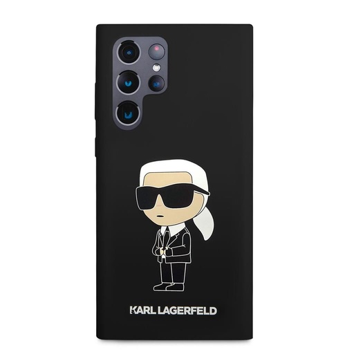 Samsung Galaxy S23 Ultra Karl Lagerfeld Liquid Silicone Ikoničan NFT futrola (Crna) – KLHCS23LSNIKBCK