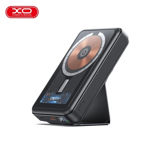 XO PR202 power bank 10000 mAh (Crna) – magnetski, bežični brzo punjenje 15W, PD 20W, proziran izvedba