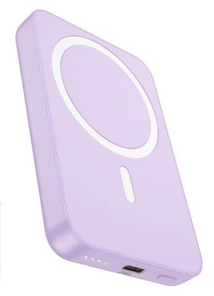HOCO J109 5000 mAh kapacítású powerbank, type-c csatlakozóval, magsafe töltéssel (20W teljesítménnyel) lila