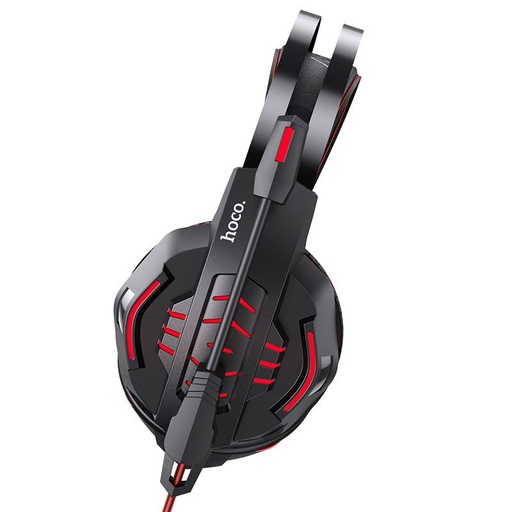Hoco W102 slušalice, 2m, two-in-one audio adapter, crvena