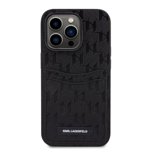 Apple iPhone 14 Pro Max Karl Lagerfeld Saffiano Monogram Card Slot futrola (Crna) – KLHCP14XSAKLHPPK