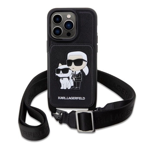 Apple iPhone 14 Pro Max Karl Lagerfeld Saffiano Crossbody Karl and Choupette NFT futrola (Crna) – KLHCP14XCSAKCPMK