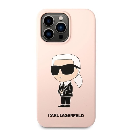Apple iPhone 13 Pro Karl Lagerfeld Liquid Silicone Ikoničan NFT futrola (Ružičasta) – KLHCP13LSNIKBCP