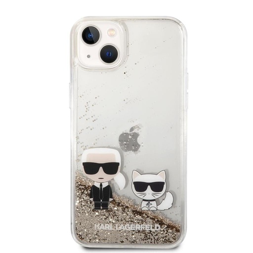 Apple iPhone 14 Plus Karl Lagerfeld Liquid Glitter Karl and Choupette futrola (Zlatna) – KLHCP14MGKCD