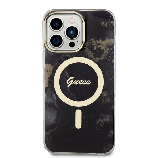 Apple iPhone 14 Pro Max Guess Marble IML MagSafe futrola (Crna) - GUHMP14XHTMRSK