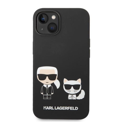 Apple iPhone 14 Plus Karl Lagerfeld & Choupette tekući silikonska futrola (Crna) – KLHCP14MSSKCK