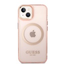 Apple iPhone 14 Plus Guess Translucent MagSafe kompatibilis tok (Rózsaszín) – GUHMP14MHTCMP