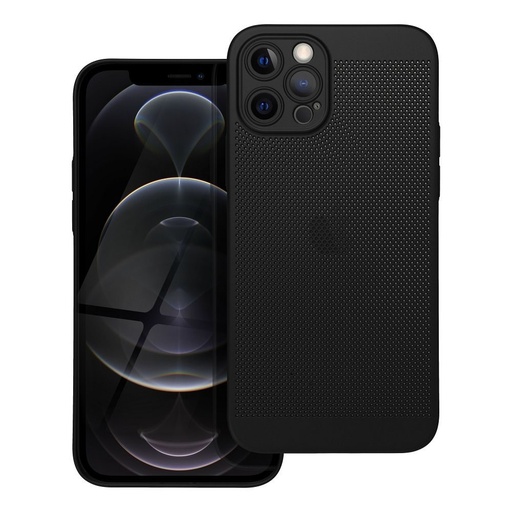 Apple iPhone 12 Pro Breezy perforiran plastika zaštitna maskica (Crna)
