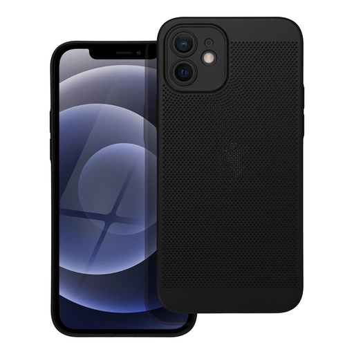 Apple iPhone 12 Breezy perforiran plastika zaštitna maskica (Crna)