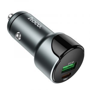 Hoco Z42 auto brzi punjač (PD + QC punjenje), QC3.0 18W, PD 20W, crna