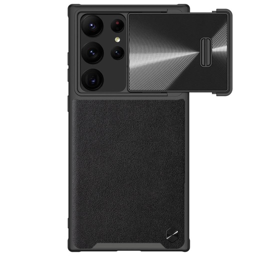 Samsung Galaxy S22 Ultra Nillkin camshield leather zaštitna maskica (Crna)