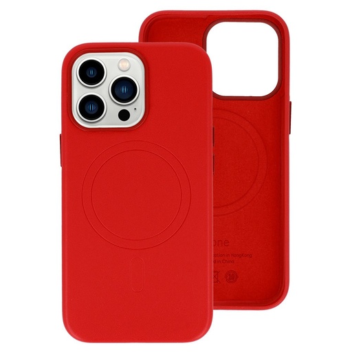 Apple iPhone 14 Pro Max magsafe leather zaštitna maskica (Crvena)