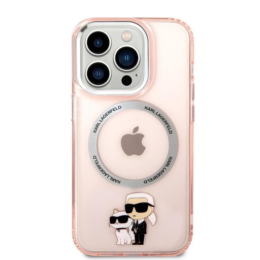 Apple iPhone 14 Pro Karl Lagerfeld MagSafe Compatible IML Karl and Choupette NFT futrola (Ružičasta) – KLHMP14LHNKCIP