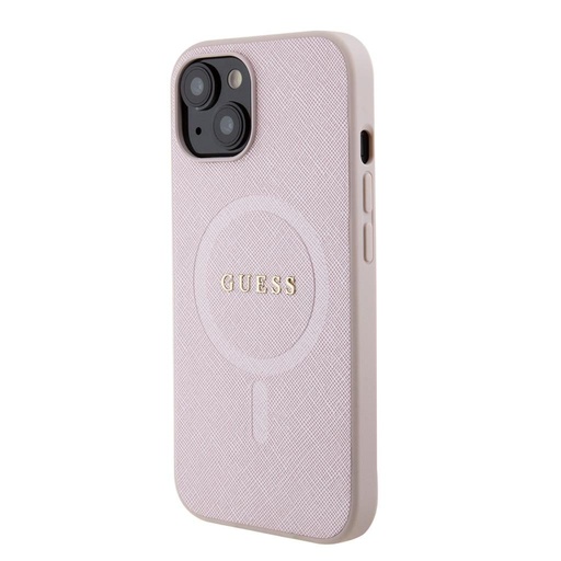 Apple iPhone 15 Guess PU Saffiano MagSafe futrola (Ružičasta) - GUHMP15SPSAHMCP