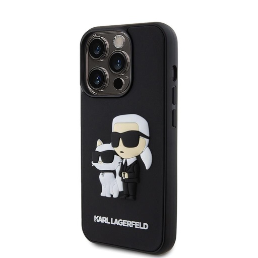 Apple iPhone 15 Pro Karl Lagerfeld 3D Karl & Choupette futrola (Crna) – KLHCP15L3DRKCNK