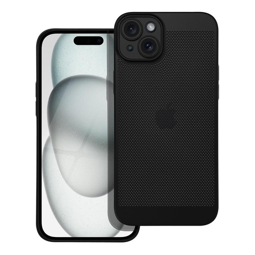 Apple iPhone 15 Plus Breezy perforiran plastika zaštitna maskica (Crna)