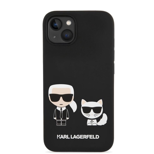 Apple iPhone 14 Plus Crna Karl Lagerfeld MagSafe Compatible Liquid Silicone Karl and Choupette futrola (Crna) – KLHMP14MSSKCK