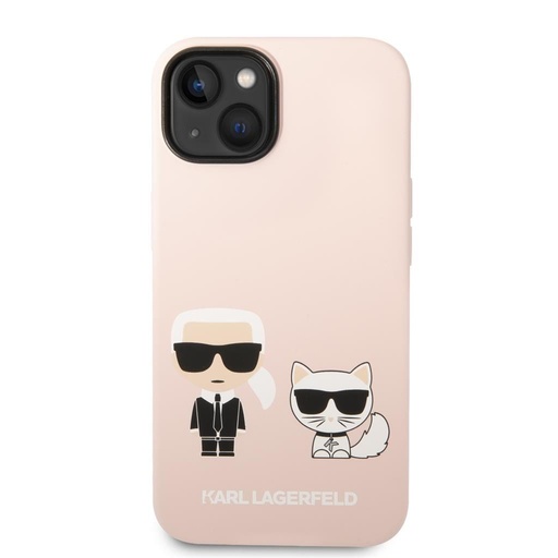 Apple iPhone 14 Plus Karl Lagerfeld MagSafe Compatible Liquid Silicone Karl and Choupette futrola (Ružičasta) – KLHMP14MSSKCI