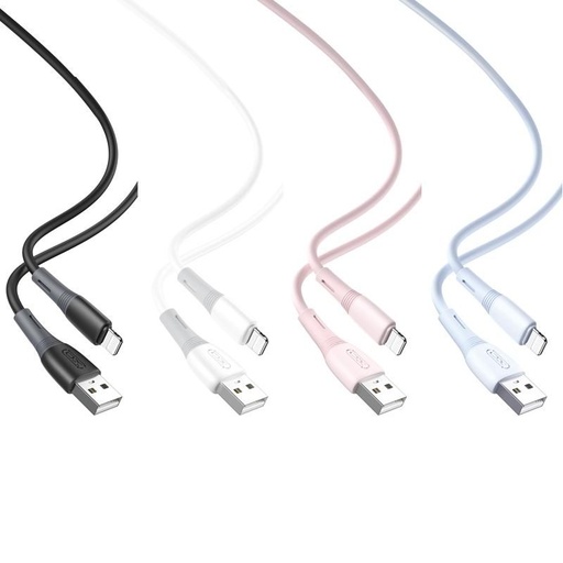 XO NB225 Lightning podatkovni kabel (Crna) – silikonski, dvobojan izvedba