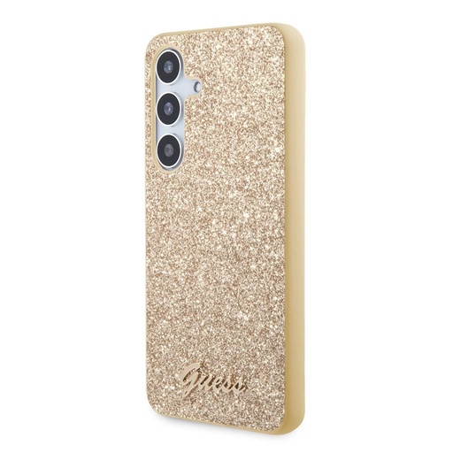 Samsung Galaxy S24 Guess Glitter Flakes Metal Logo futrola (Zlatna) - GUHCS24SHGGSHD