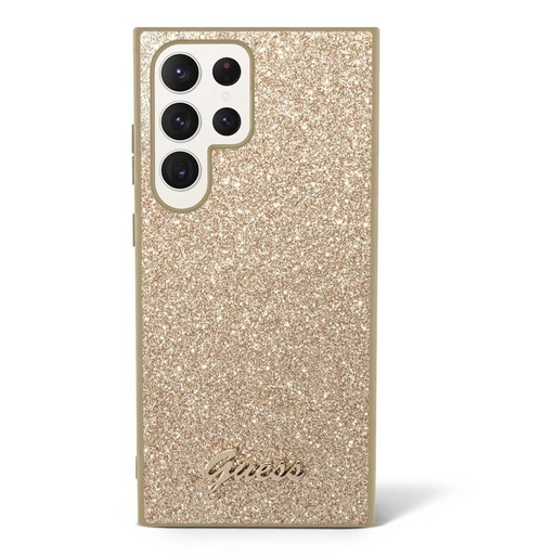Samsung Galaxy S24 Ultra Guess Glitter Flakes Metal Logo futrola (Zlatna) - GUHCS24LHGGSHD