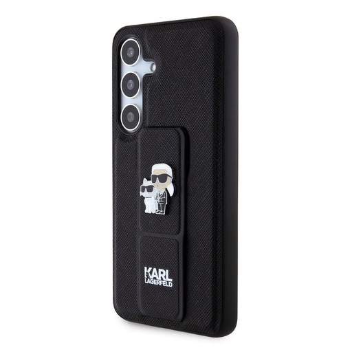Samsung Galaxy S24 Karl Lagerfeld Saffiano Grip Stand Metal Logo futrola (Crna) – KLHCS24SGSAKCPK