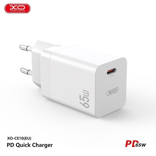 XO CE10 PD 65W brzi punjač (Bijela) – USB-C priključak