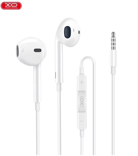 XO S31 žičani jack 3,5mm stereo slušalice (Bijela) – s upravljačkim gumbom