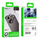 Apple iPhone 15 Pro / iPhone 15 Pro Max Hoco crystal clear metal kameravédő üvegfólia kék