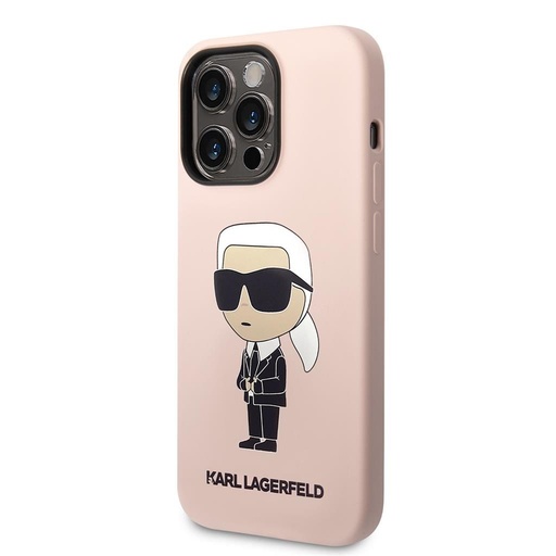 Apple iPhone 15 Pro Max Karl Lagerfeld Liquid Silicone Ikoničan NFT futrola (Ružičasta) – KLHCP15XSNIKBCP