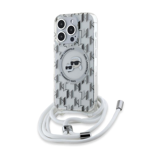 Apple iPhone 15 Pro Max Karl Lagerfeld IML Monogram Crossbody K&CH Heads MagSafe futrola (Proziran) – KLHMP15XHCKCKLCT