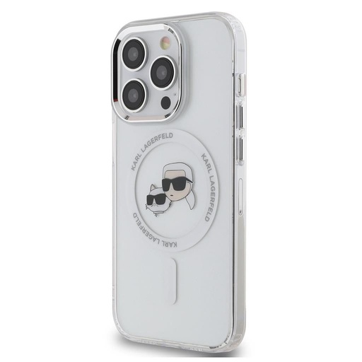 Apple iPhone 15 Pro Karl Lagerfeld IML K&CH Heads Metal Frame MagSafe futrola (Proziran) – KLHMP15LHLSKCH