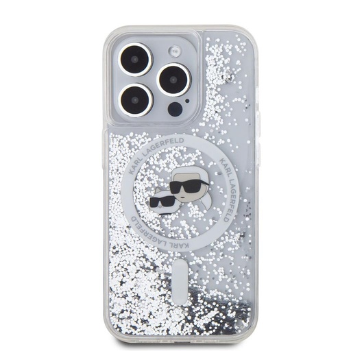 Apple iPhone 15 Pro Max Karl Lagerfeld Liquid Glitter Karl and Choupette Heads MagSafe futrola (Proziran) – KLHMP15XLGKCSGH