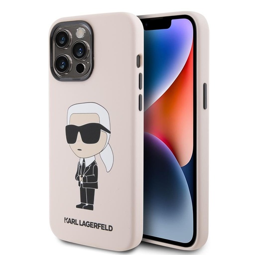 Apple iPhone 15 Pro Karl Lagerfeld Ikoničan NFT Silicon futrola (Ružičasta) – KLHCP15LSNIKBCP