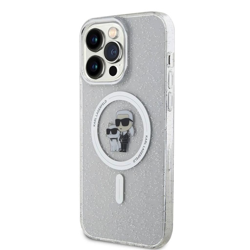 Apple iPhone 15 Pro Max Karl Lagerfeld IML Glitter Karl and Choupette MagSafe futrola (Proziran) – KLHMP15XHGKCNOT