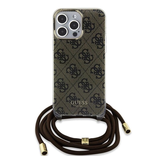 Apple iPhone 15 Pro Max Guess IML 4G Crossbody Strap futrola (Smeđa) - GUHCP15XHC4SEW