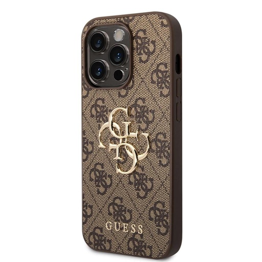 Apple iPhone 15 Pro Max Guess PU 4G Metal Logo futrola (Smeđa) - GUHCP15X4GMGBR