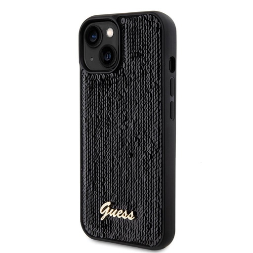Apple iPhone 15 Guess Sequin Script Logo futrola (Crna) - GUHCP15SPSFDGSK