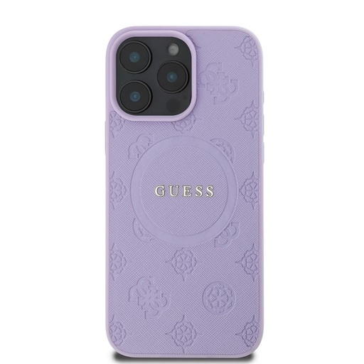 Apple iPhone 16 Pro Max Guess Saffiano Peony Stamp MagSafe futrola (Ljubičasta) - GUHMP16XPSAPSMEU