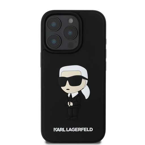 Apple iPhone 16 Pro Karl Lagerfeld 3D Ikoničan futrola (Crna) – KLHCP16L3DRKINK